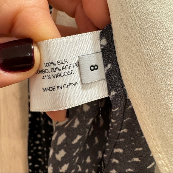 Proenza Schouler Black White Silk Printed Button Down - Size 8 - Picture 9 of 10